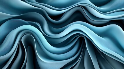 Obraz premium Abstract Blue Fabric Waves Flowing Design