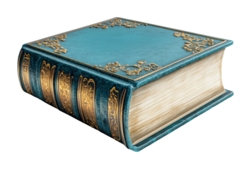 Elegant blue book icon on a digital minimalist style high fidelity creative concept isolated on transparent background png