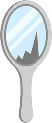Broken hand mirror icon. Silver gray mirror. Vector illustration.