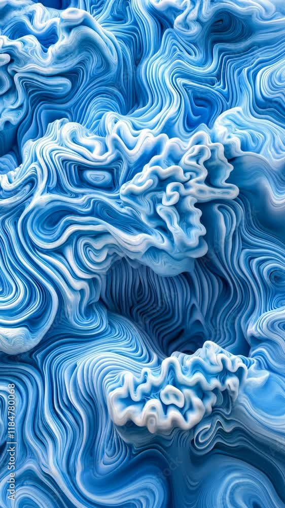 Aufkleber abstract blue waves create a dynamic texture resembling ocean currents and natural formations in vib
