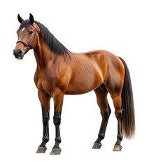 Obraz premium Majestic brown horse cutout on animal studio environment high fidelity viewpoint isolated on transparent background png