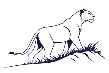 silhouette of a lion on a white background