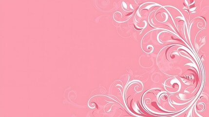 Pink Background With Elegant Floral Design