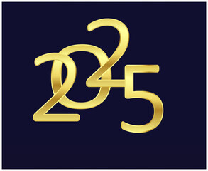 Fototapeta premium 2025 Happy New Year Abstract Gold Design Logo Symbol Vector Illustration