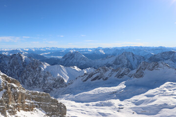 Obraz premium Top view of alps during winter season