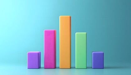 This vibrant graphic showcases a colorful bar chart, symbolizing growth and analytics in business. Ideal for presentations or educational materials related to data and performance.