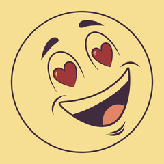 Expressive Emoji Collection: Bright Cartoon Faces with Love and Fun Symbols for Social Media