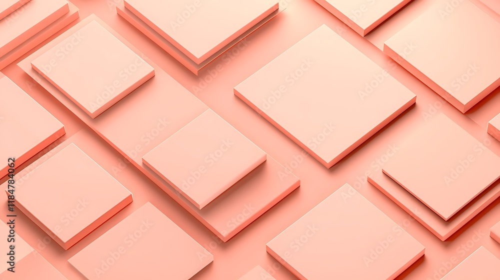 Poster abstract coral squares geometric pattern background