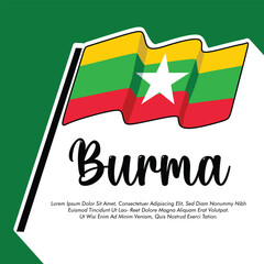 Vector Burma flag banner Burma flag Vector illustration design Burma independence day banner design 