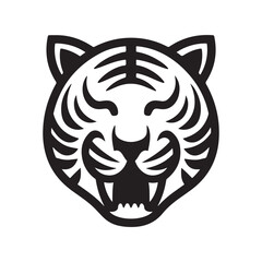 Tiger head vector logo design. Tiger black vector illustration on a white background.