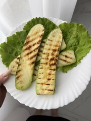 Grilled zucchini lettuce. High quality photo