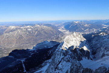 Panoramic landscape from Zugspitze summit