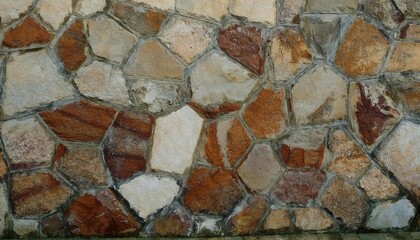 weathered stone wall texture with irregular tan, orange, and gray patterns, ideal for background designs, and architectural references