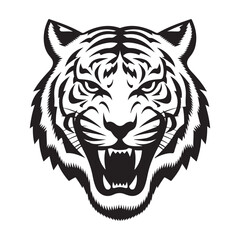 Tiger head vector logo design. Tiger black vector illustration on a white background.