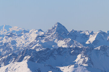 Naklejka premium View of Matterhorn peak from Zugspitze