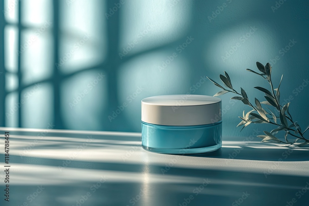 Poster professional close-up of luxurious moisturizer jar with subtle highlights set on clean surface with 