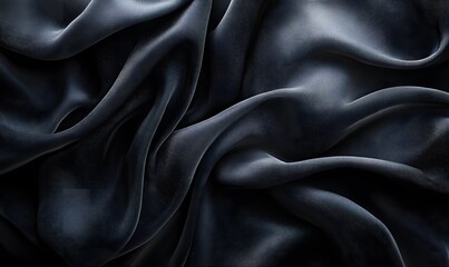 Fototapeta premium Capture the shimmer of a black fabric texture under soft lighting