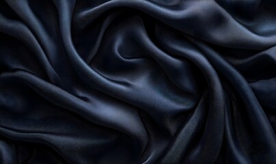 Fototapeta premium Capture the shimmer of a black fabric texture under soft lighting
