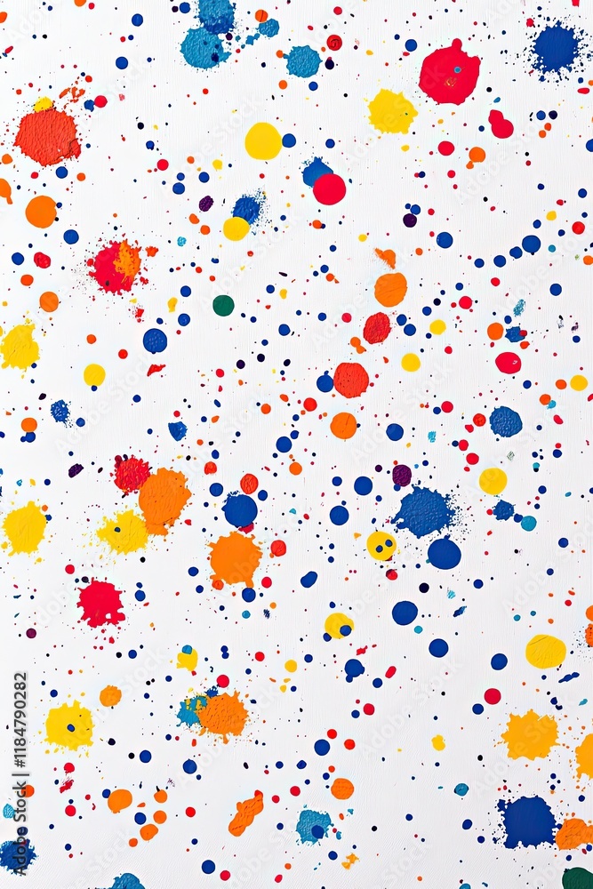 Poster white canvas splattered with vibrant holi colors arranged randomly creating playful and dynamic desi