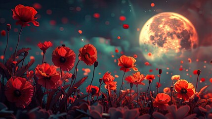 Obraz premium red poppies