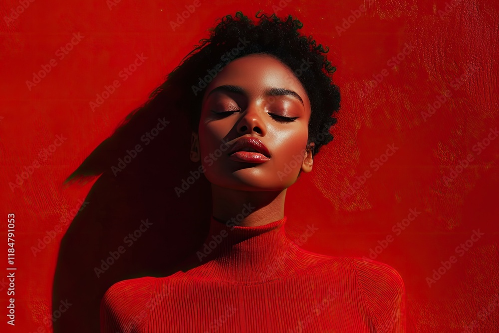 Poster bold red textured background with faint shadows and highlights creating dramatic and versatile desig