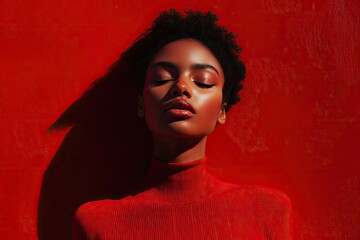 bold red textured background with faint shadows and highlights creating dramatic and versatile design