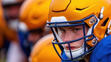 Dynamic sports action at high school football game capturing thrilling moments in a vibrant stadium environment