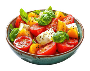 Fresh caprese salad ingredients culinary delight food high fidelity presentation isolated on transparent background png