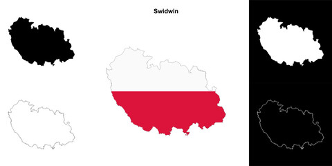 Swidwin county outline map set