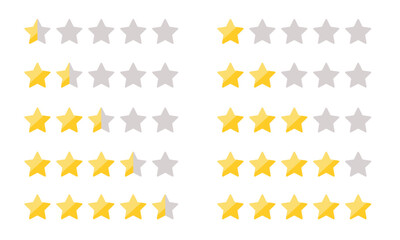 Siple star rating icon. Review star rating and feedback.	modern flat style with simple glare