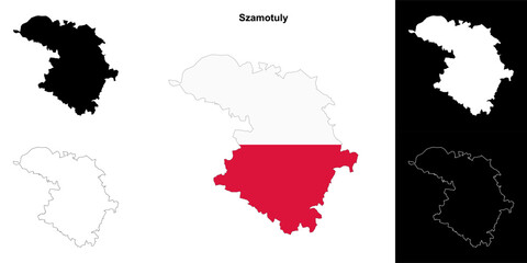 Szamotuly county outline map set