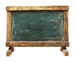 Creative learning space classroom visual content educational environment close-up view blank green chalkboard inspiration isolated on transparent background png