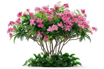Fototapeta premium Rhododendron tree isolated on white background