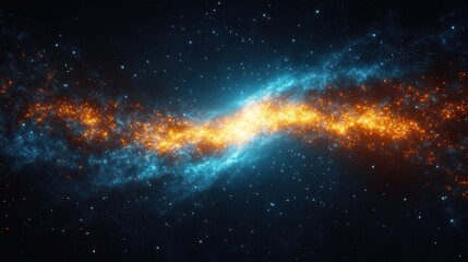 Obraz premium Cosmic streams collide, nebula swirls, space background, digital art