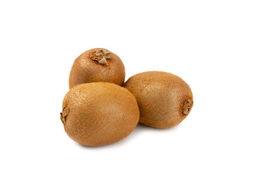 Kiwi isolated on white background. Whole fruit and slices pieces of kiwi on white background. fresh...