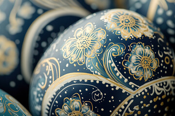 Artistic Easter eggs with plant-inspired patterns