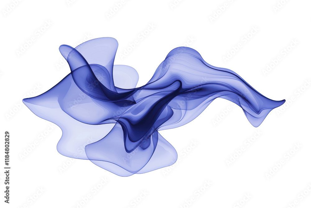Poster an abstract blue and purple flowing wave pattern, resembling dynamic, fluid motion. design evokes se