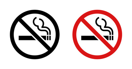 No smoking sign set