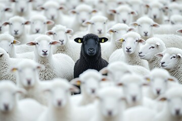 A black sheep among many white sheep
