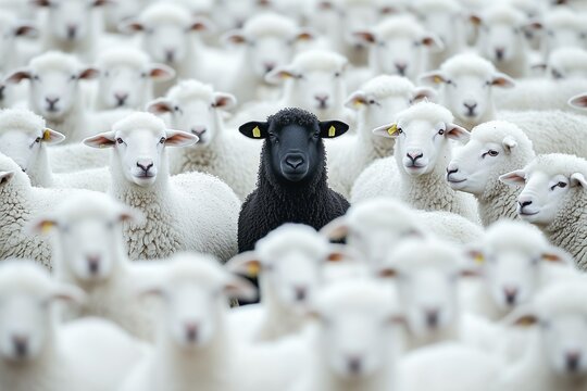 A black sheep among many white sheep