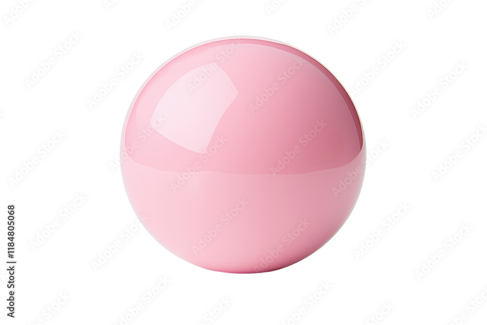 Poster a shiny pink sphere with smooth surface and reflective highlights, isolated on transparency backgrou