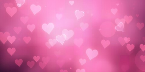 Romantic Pink Heart Background Valentine s Day Love Wedding Soft Abstract Blurred Glowing Hearts