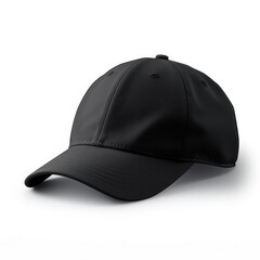 Fototapeta premium Black Baseball Cap - Sporty Headwear for Fashionable Style