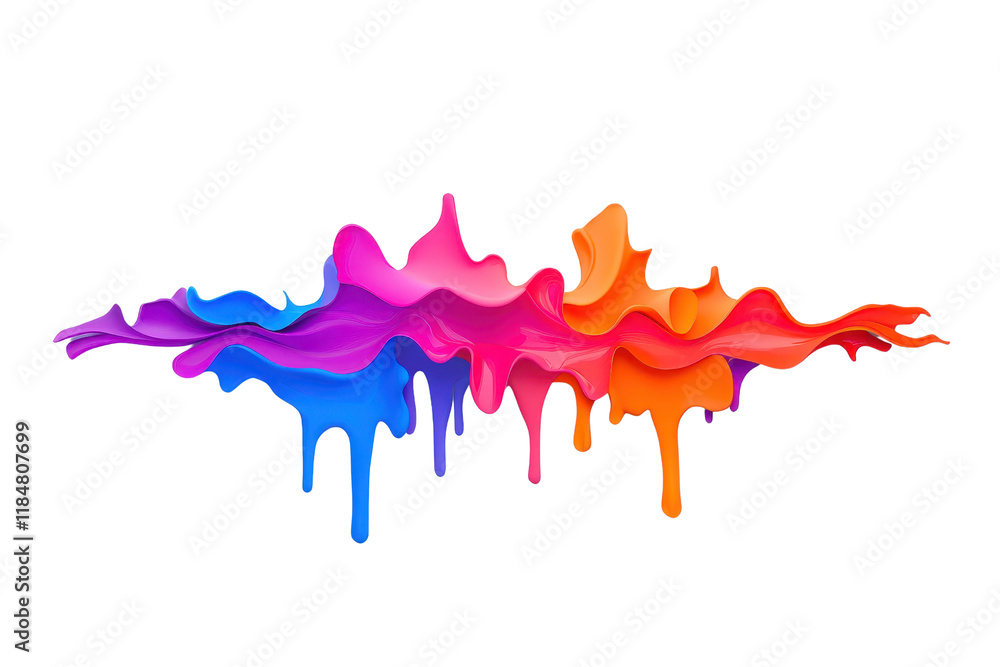 Poster a vibrant abstract paint splash with flowing colors and dripping effects, creating dynamic and energ