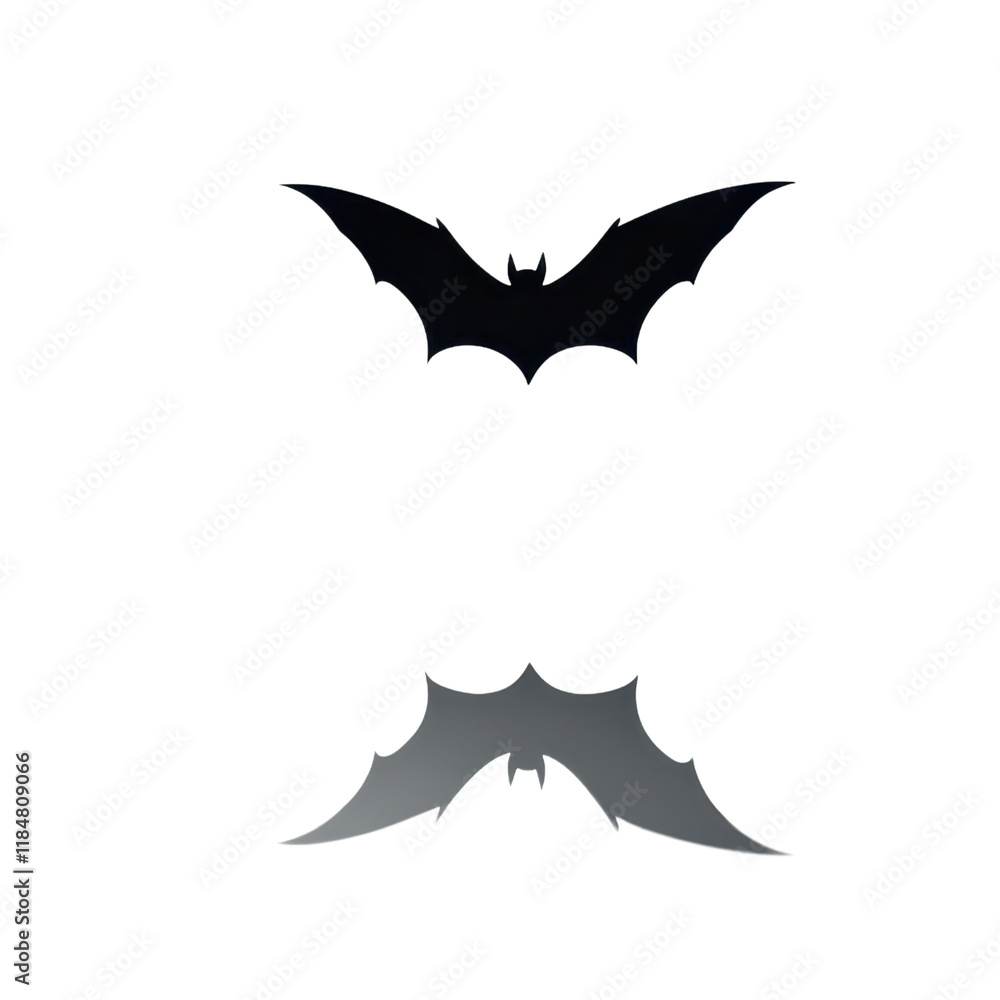 Poster a silhouettes of two bats in flight against transparency background, showcasing their distinct wing 