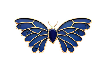 Obraz premium A stunning blue butterfly brooch with gold accents, showcasing intricate wing patterns and elegant design, perfect for adding touch of sophistication to any outfit