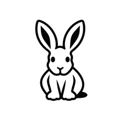 Fototapeta premium Bottoms Up with Bunny Outline. Cute Bunny Icon for Easter and Spring Celebrations. Happy Bunny Line Outline for your Design Needs
