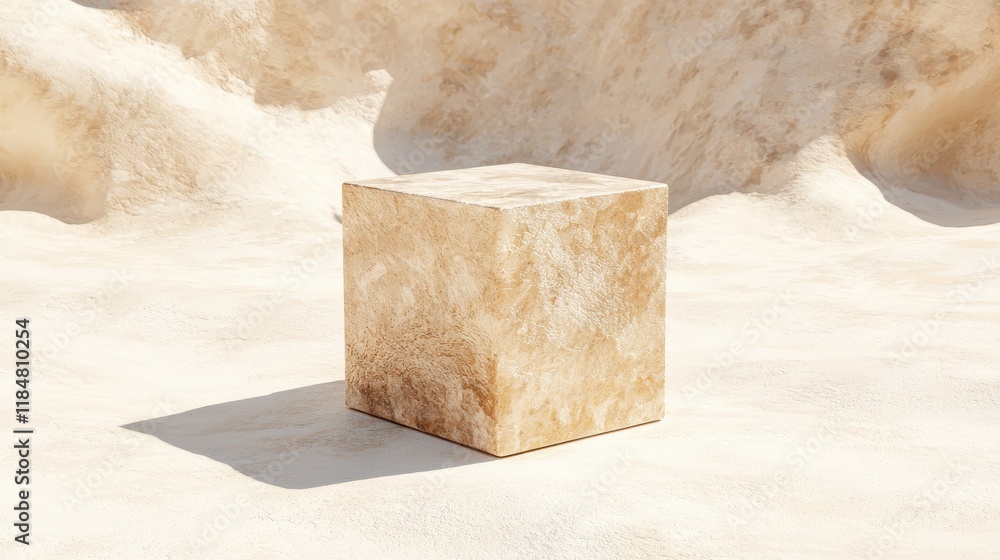 Poster minimal product display desert landscape 3d natural environment close-up view textured concept