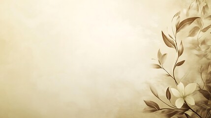 Elegant Sepia Floral Design on Textured Background