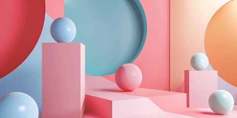 A pastel wallpaper featuring soft, muted tones and minimalistic geometric shapes, creating a clean and modern aesthetic.